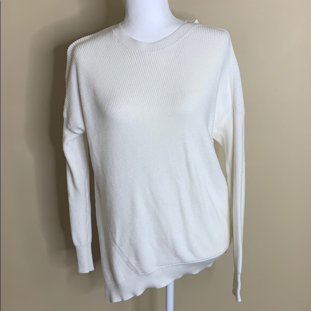 Athleta off white crew neck sweater